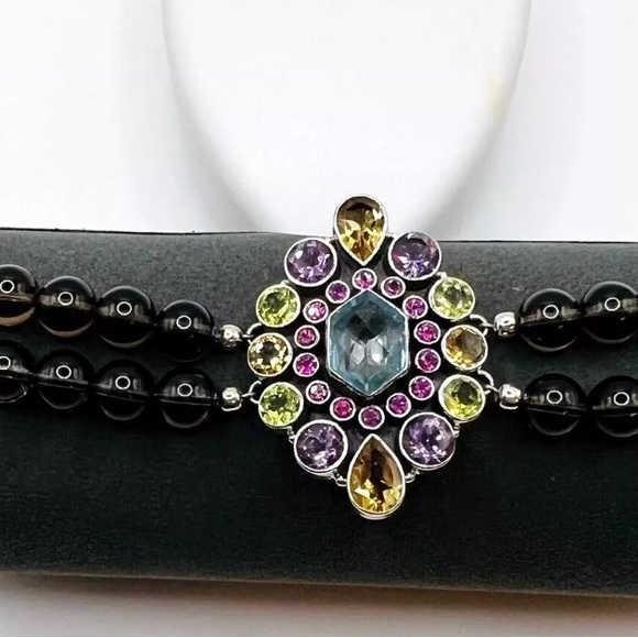 🌟Nicky Butler 925 Silver Aqua Quartz Garnet Citrine Amethyst Bracelet Brand NEW - Picture 5 of 14